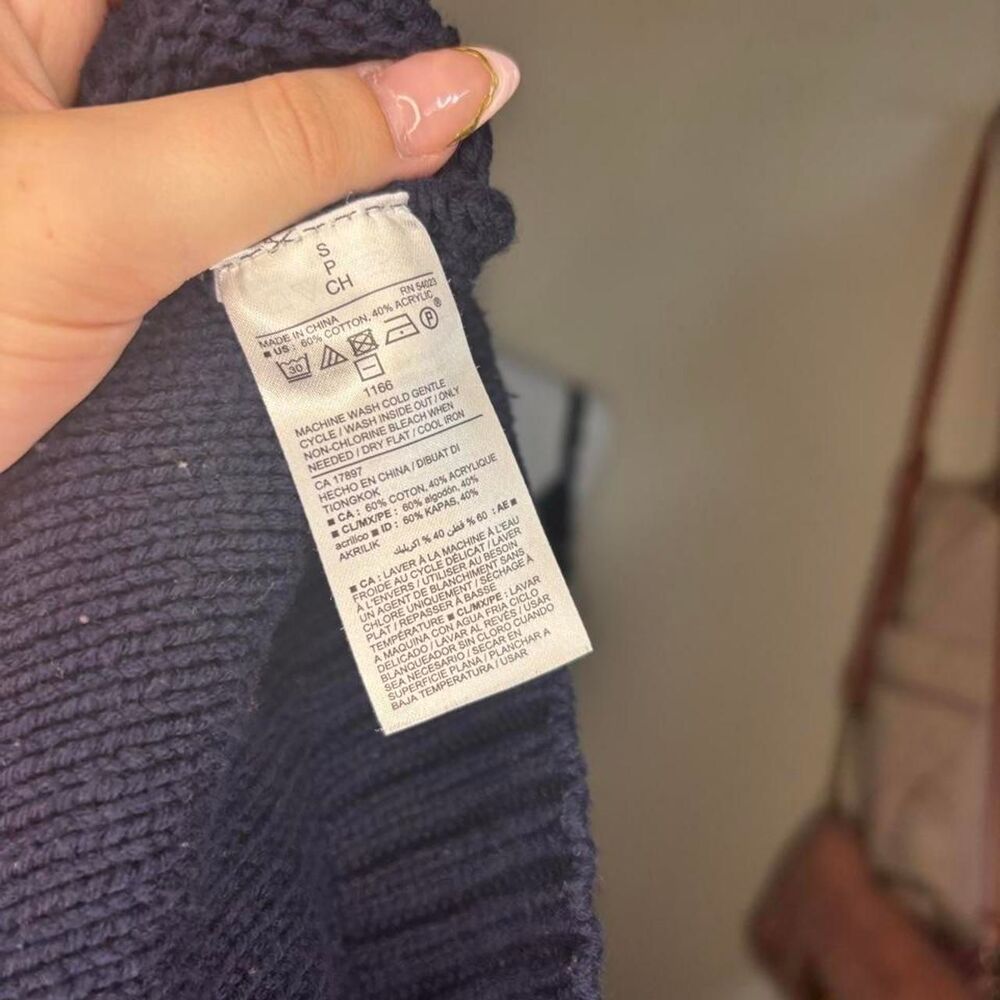 Old Navy Navy Blue Cable Knit Crewneck Sweater | Size S‎ - Picture 4 of 4